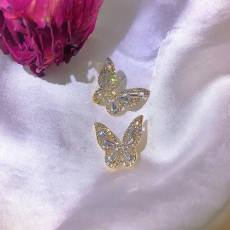 Gold Butterfly Studs