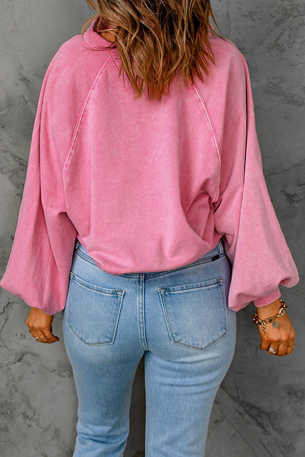 Bubblegum Lantern Sleeve Pullover