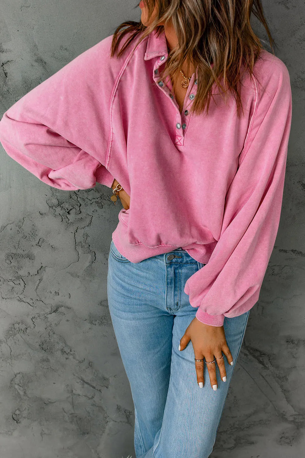 Bubblegum Lantern Sleeve Pullover